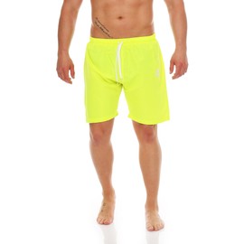 Gennadi Hoppe Men's Swimming Shorts Long Swimming Trunks Beach Shorts Board Shorts, neon yellow, XL