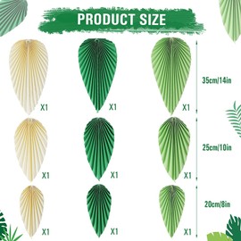 Paper Leaves Decorations for Wall Paper Fans Classroom Decoration Paper Leaves Backdrop Decor Paper Fans Decoration Hanging Paper Fans Green Leaves Wall Decor,Set of 9