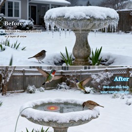 Bird Bath Heater,50W Automatic Birdbath Deicer for Outdoor Birdbaths and Animal Water Bowls,Cast Aluminum,55±5°C Thermostat Control,125V Safe Heating(1.8M Cord)