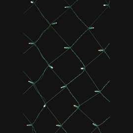 Vickerman 150 Light Wide Angle LED Net Light Set Pure White Lights on Green Wire