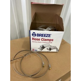 BREEZE 6" Hose Clamps, Diameter Range 4.125" to  7",  Quantity (10 clamps/box)