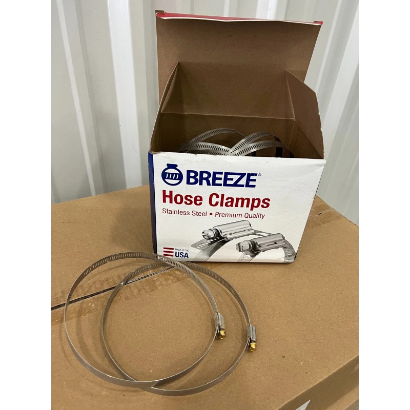 BREEZE 6" Hose Clamps, Diameter Range 4.125" to 7", Quantity