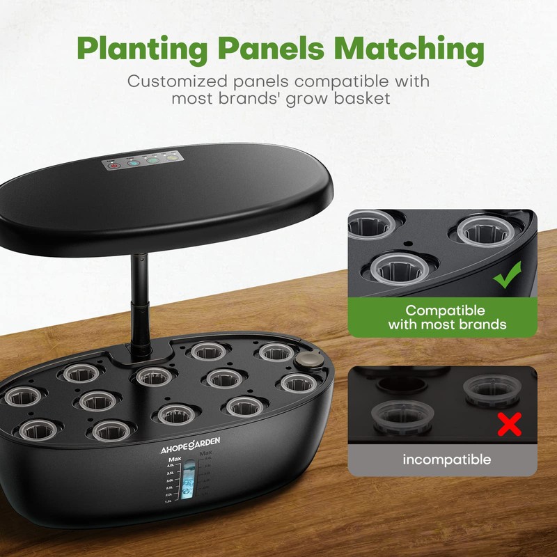 Ahopegarden Indoor Garden Hydroponics Growing System: 12 Pods Plant Germination