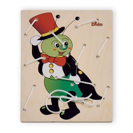 Dida - Schnürspiel Grille - Das Fädelspiel Mit Schnürsenkel Zur Förderung Der Feinmotorik Der Kinder - Aktivitäten Montessori Für Kindergärten Und Vorschulen