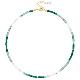 KELORIS PATH Beaded Necklace for Women, Colorful Gemstone Boho Bead Choker for Beach, Trendy Summer Natural Stone Jewelry Gifts(04)