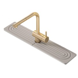 24 in Faucet Mat for Kitchen Sink, Quick Drying Faucet Splash Guard, Absorbent Diatomite Fast Drying Stone Sink Tray, Faucet Splash Catcher for Kitchen and Bathroom Counter, Prevents Moisture Buildup