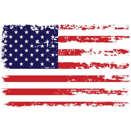 Stickios American Flag Decal - Distressed Patriotic Vinyl Bumper Sticker for Cars, Trucks & Vehicle Windows - Made in USA (5.7x3.6 inches) - SSB