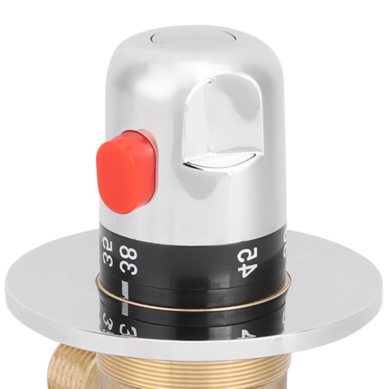 G1/2in 3 Way Brass Thermostatic Mixing Valve Faucet Temperature Mixer