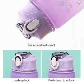 YekouMax Water Bottle 25 oz, Sports Water Bottle with Straw, Leak Proof Drinks Bottle with Time Markings, Tritan BPA Free Bottle for Gym, Canteens, Men and Women, Girl and Boy (Gradient Pink, 25 oz)