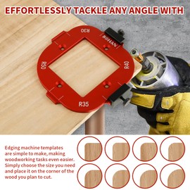 Corner Radius Milling Templates R10-R50 Aluminium Alloy Radius Jig Router Templates Radius Jig Router Template Corner Radius Jig for Woodworking (R10-R50)