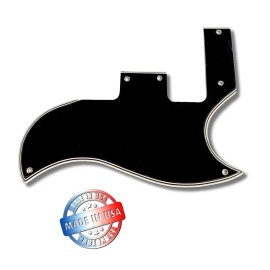GaryG's 5 ply Black/White WIDE BEVEL Pickguard for Epiphone SG Special P-90 Made In USA