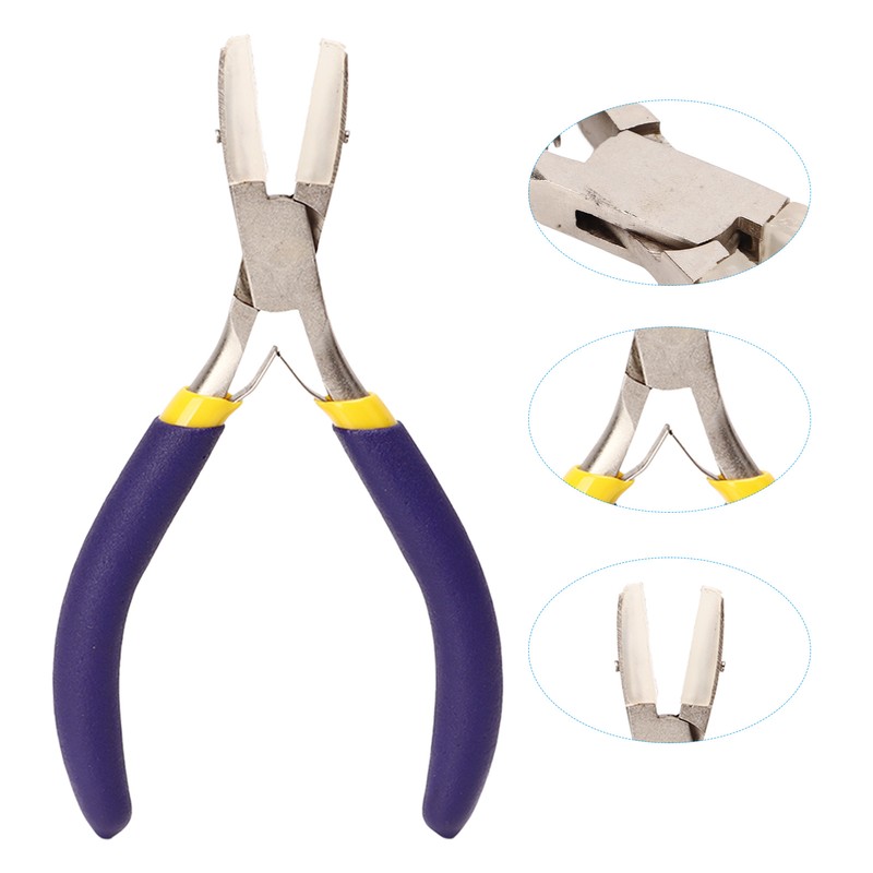 Flat Nose Pliers Blue Handle Double Spring Structure Carbon Steel