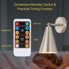 MWZ Brushed Nickel Battery Operated Wall Sconces Set of Two,Wireless