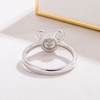 Dankadi 925 Silver Ring Female Matte Design Mickey Rings 6-9#
