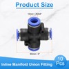 sourcing map 10pcs Inline Manifold Union Fitting 10mm(25/64") OD 4