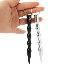 Amathings 2-4 Piece Kubotan in Various Colours Ergonomic Handle and Key Ring with or without SOS Signal Whistle 100% Legal, black