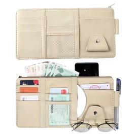 WUDQIJI Car Sun Visor Organiser Car Sun Visor Organiser Car Sun Visor Organiser Car Sun Visor Bag Sun Visor Bag for Mobile Phones Cards Bank Cards Sunglasses (Style 1)