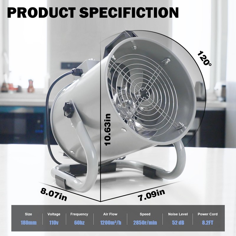 aledaras Portable Range Hood,Kitchen Air Cleaner Strong Wind Desktop Range