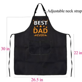 Best Dad Ever Apron with Pockets Best Dad Ever Gifts from Son Daughter for Chef Day Cooking Kitchen Apron