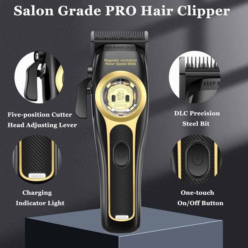 KEMEI 2373 Cortapelo Profesional para Hombre, Cortapelo de Barbero sin
