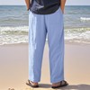 TAFLE Mens Casual Linen Pants Loose Fit Elastic Drawstring Waist