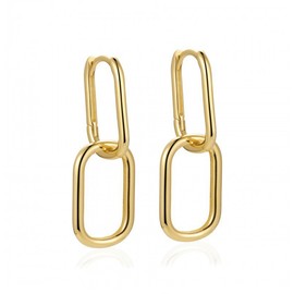JOVALA Gold/Silver Link Chain Earrings Hoop for Women Teen Girls Paperclip U Hoop Earrings Minimalist Square Huggie Drop Earrings