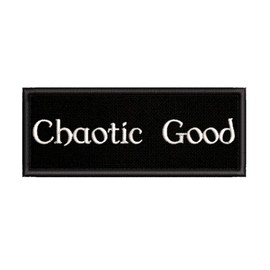 Chaotic Good Embroidered Premium Patch Iron-On or Sew-On Embroidery Applique - Character Toon Gamer - Costume Uniform - Fun Novelty Badge Biker Emblem - Vacation Tourist Souvenir