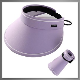 Buzz Selection CAP261 Women's Visor Cap, One Color Hat, Golf, Logo, Running, Sports, purple