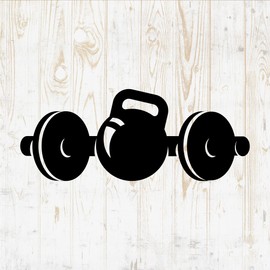 6 in Fitness Sticker - Bodybuilding Running Sport Barbell Gym Dumbbells Yoga Muscle Bar - Vinyl Decal for Wall Car Home Bike Bottle Phone Laptop DWSV1985