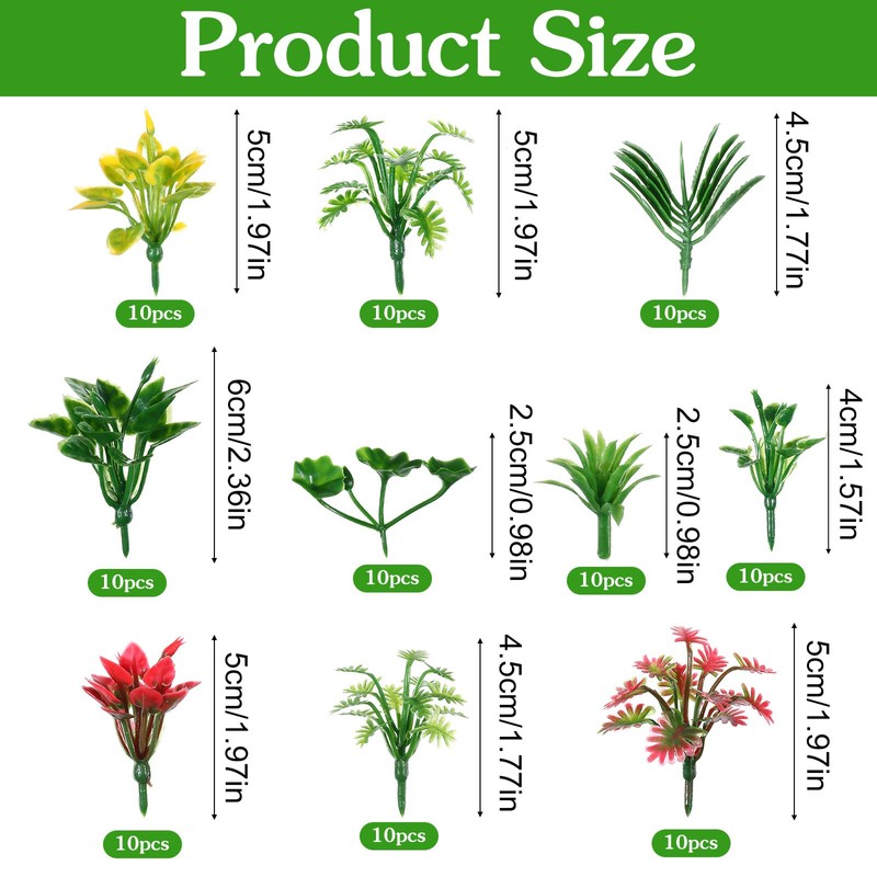 100 Pcs Mini Model Trees Miniature Plants Set