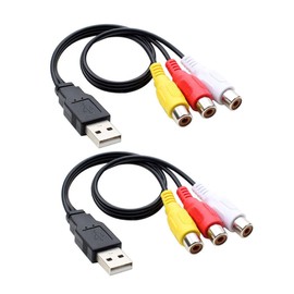 TEHAUX 1Pair Household to Av Cable Set Female Audio Video Connector for Flexible Material for Easy Use and Performance