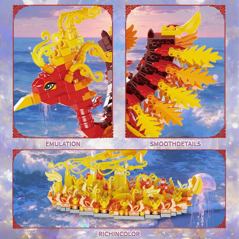 WHIZGO Fire Phoenix Mini Building Set, Bird Building Blocks,Magic Phoenix
