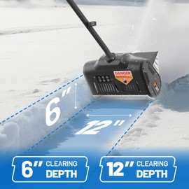 Litheli 20V Cordless Snow Shovel, 12'' Brushless Electric Snow Blower with 4Ah Batteries Included, Lightweight Battery-Powered Snow Thrower for Driveway & Sidewalk