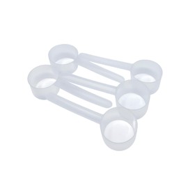 Supplement and Supply 1/4 Cup (4 Tablespoon | 2 Oz. | 60 mL) Long Handle Plastic Measuring Scoop for Coffee, Protein Powder, Pet Food, Spices, Grains, Dry Goods – Food-Grade BPA-Free (Pack of 5)