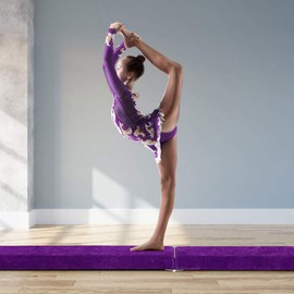 Giantex 7FT Folding Floor Balance Beam for Girls, Boys, Toddlers, Teens Sports Gymnastics Skill Performance Training Easy Storage (Purple)