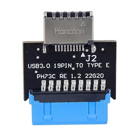 ZHENGPEG 1pcs Computer Motherboard USB 3.0/3.1 19PIN to TYPE-E 20PIN Adapter 180 Degree Adapter to Extend USB Type E Port to Computer Front Panel USB Port(180 degrees connector)