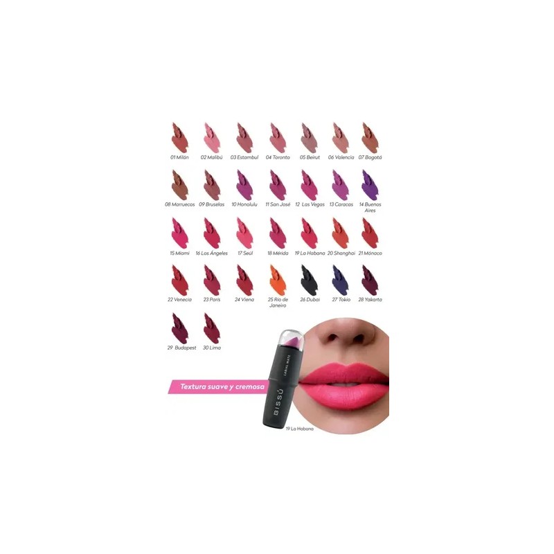 Labial Mate Bissú Larga Duración Color 26 Dubai Lápiz Cruelty