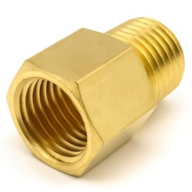 AHFMANG 5PCS Brass Pipe Fitting 1/4" Male NPT x 1/4" Female NPT Adapter