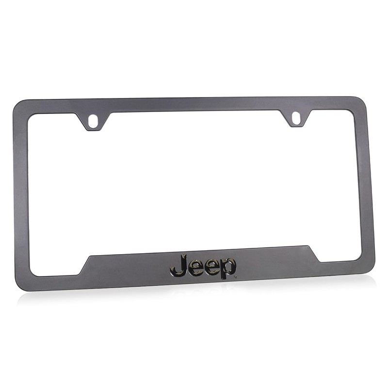 JEEP Kennzeichenrahmen – verdunkeltes Metall, graviert
