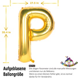 Large Mylar Foil Helium Letter Balloons 40 Inch Gold Balloons Alphabet Letters for Birthday Bridal Shower Anniversary Decorations (Letter P)
