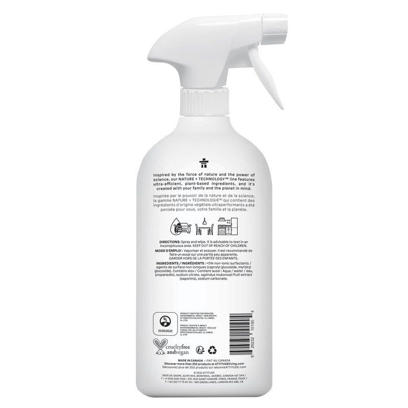 ATTITUDE All Purpose Cleaner Spray, EWG Verified, Vegan, Made with