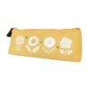 erukomyu-n Pen Case Canvas Floral , mustard