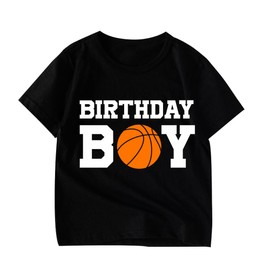 Birthday Shirt Boys Basketball 5t Toddler T-Shirts Birthday Tees Little Kids Top Outfit White 5th Tees