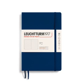 LEUCHTTURM1917 - Notebook Softcover Medium A5-123 Numbered Pages for Writing and Journaling (Dotted, Navy)