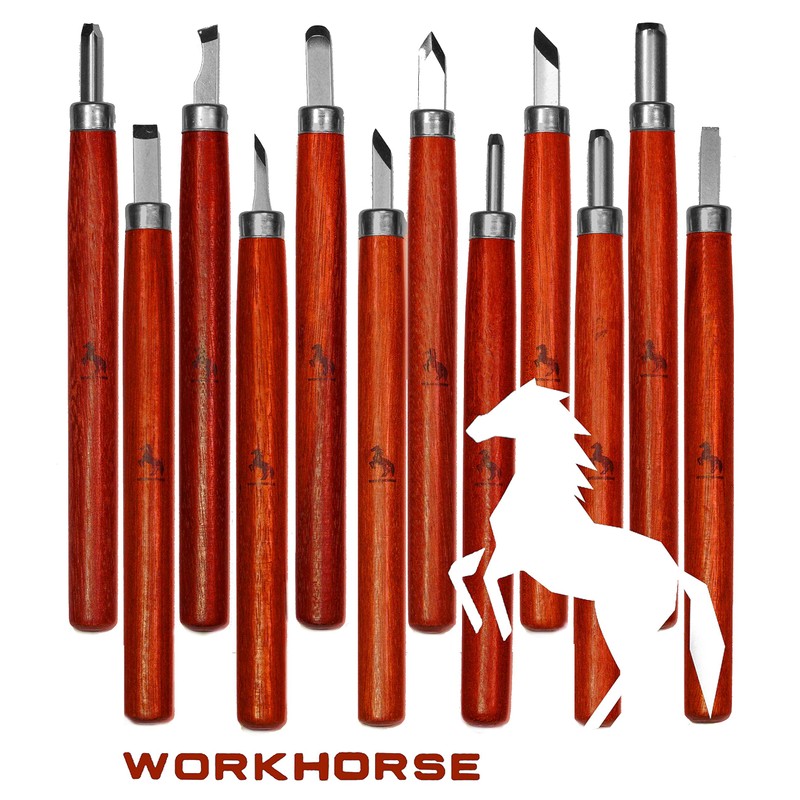 Workhorse 12pcs Premium Wood Carving Tools & Chisels Set for