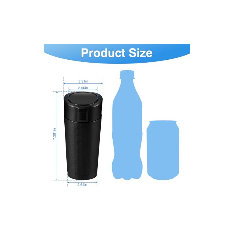 Compact Mini Car Trash Can with Lid - 2 Packs