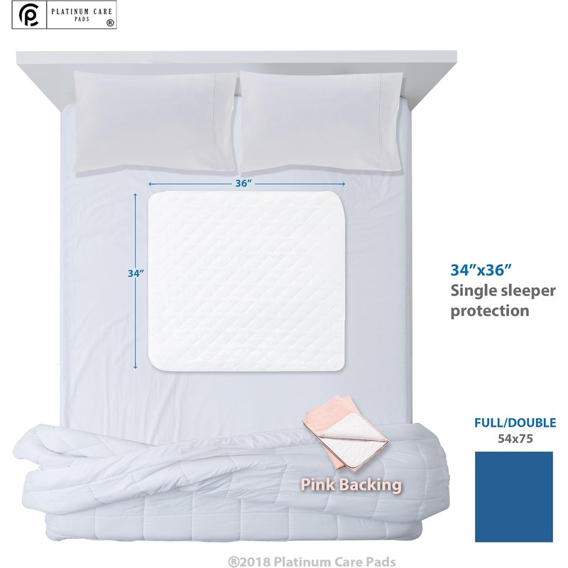 Platinum Care Pads Reusable Bed Underpad - Waterproof & Washable