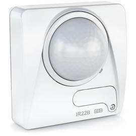 ELEKTROBOCK IR22B Infrared Motion Detector | For Indoor 360° Detection | 10 Degree Sensors | LED Compatible | Setting: Range, Lumens, Duration | 3 High-Tech Sensors | White