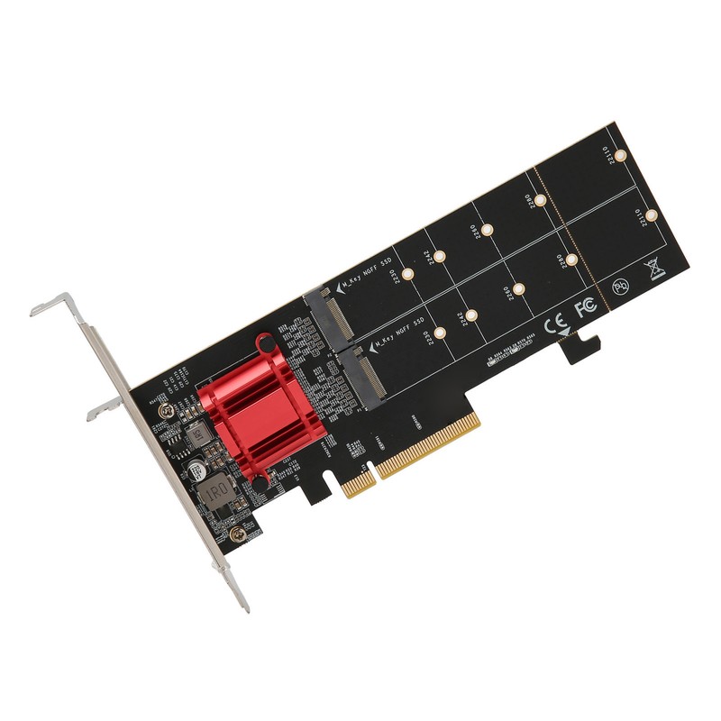 Dual M.2 PCIe NVMe Adapter with PCIe Bifurcation Function SSD
