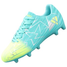 Vizari Lucia Junior FG Soccer Cleats for Kids | Synthetic Football Cleats with TPU Outsole | Perfect Boys Cleats Girls Soccer Cleats and Kids Cleats for Wide or Regular Fit Aqua/Lime